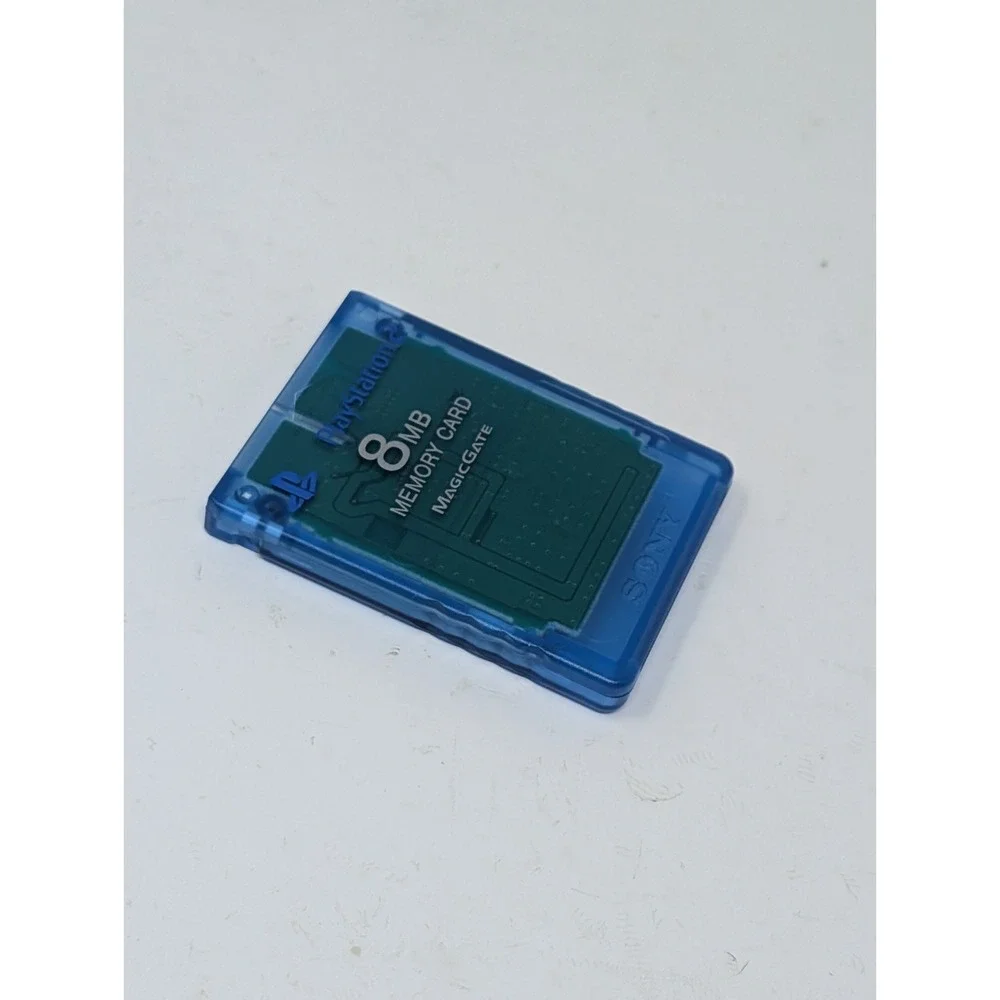 PS2 Memory Card 8MB Clear Blue OEM SCPH-10020 Sony Playstation 2 AUTHENTIC
